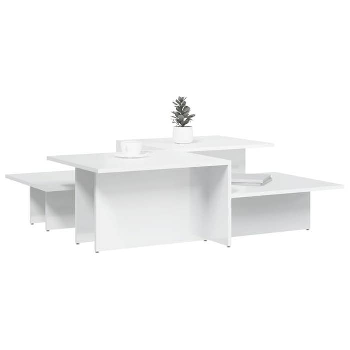 VidaXL Coffee Tables 2 Pcs High-gloss White Engineered Wood 3216155