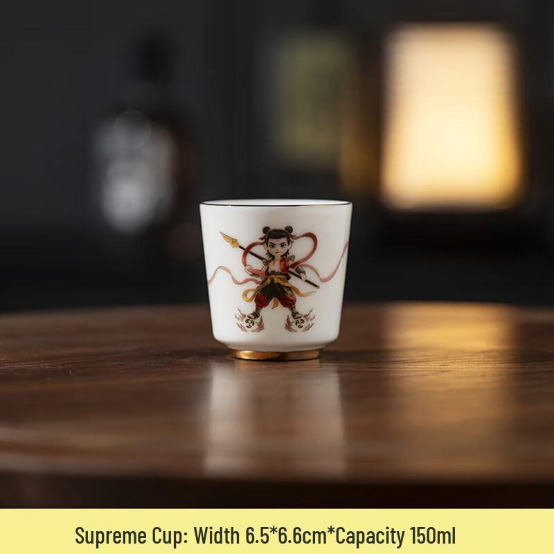 Nezha Series Jade Porcelain Tea Set 09 Nezha Supreme Cup Gift Box