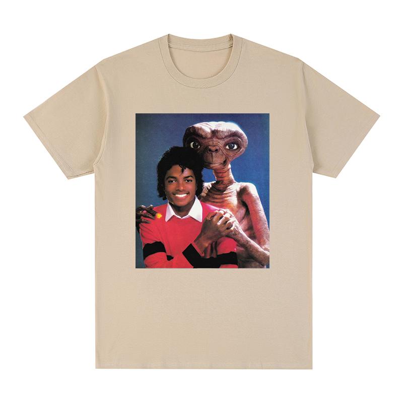 Michael Jackson ed ET Maglietta Vintage Moda Casual Musica Divertente Retrò Cotone Uomo T-shirt Nuova TEE T-SHIRT Top Donna