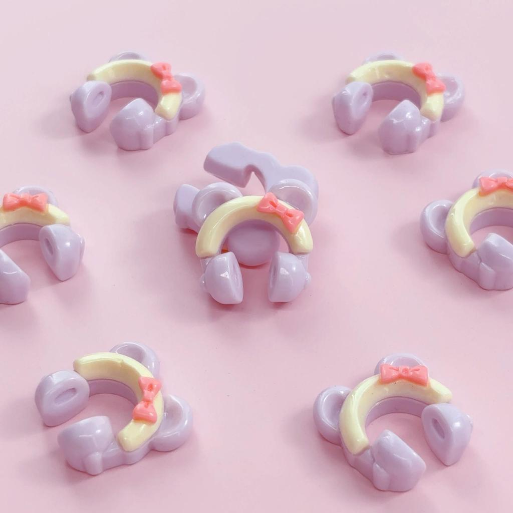 Urocze Kreskówkowe Akcesoria Żywiczne w Kształcie Słuchawek do Biżuterii DIY i Rękodzieła