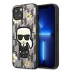 Hülle für iPhone 13 Karl Lagerfeld Motiv Blumenmuster Grau