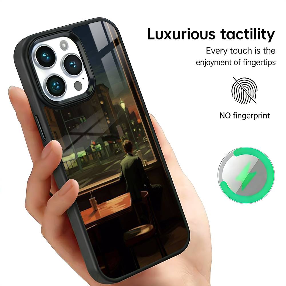 

E-edward H-hopper Art Phone Case For IPhone17 16 15 14 13 12 11 Plus Pro Max Plus Wireless Charger Cover Funda iPhone11PRO
