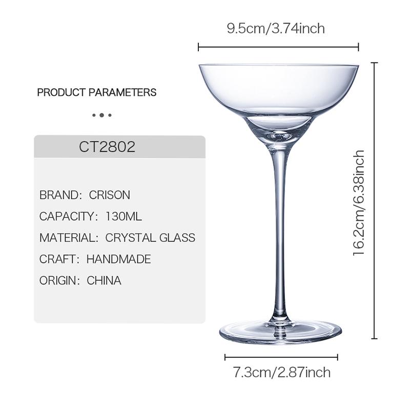 CT2802 CRISON Japanese style crystal cocktail glass/Margaret's Glass/Bar Wedding Party Glass Cup 140ml