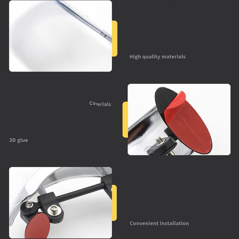 Motorcycle Rearview Mirror with 180 Degree Vision Convex Lens for ATV UTV Scooter Boat Car