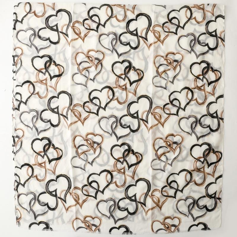 Luxury Heart Designer Women Scarf Summer Beach Shawl Cotton Linen Feeling Tassel Pashmina Muslim Hijab Wrap Lady Viscose Scarf