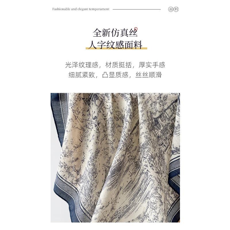 Women S Versatile Fashion Silk Like Square Scarf All Season Sun Protection