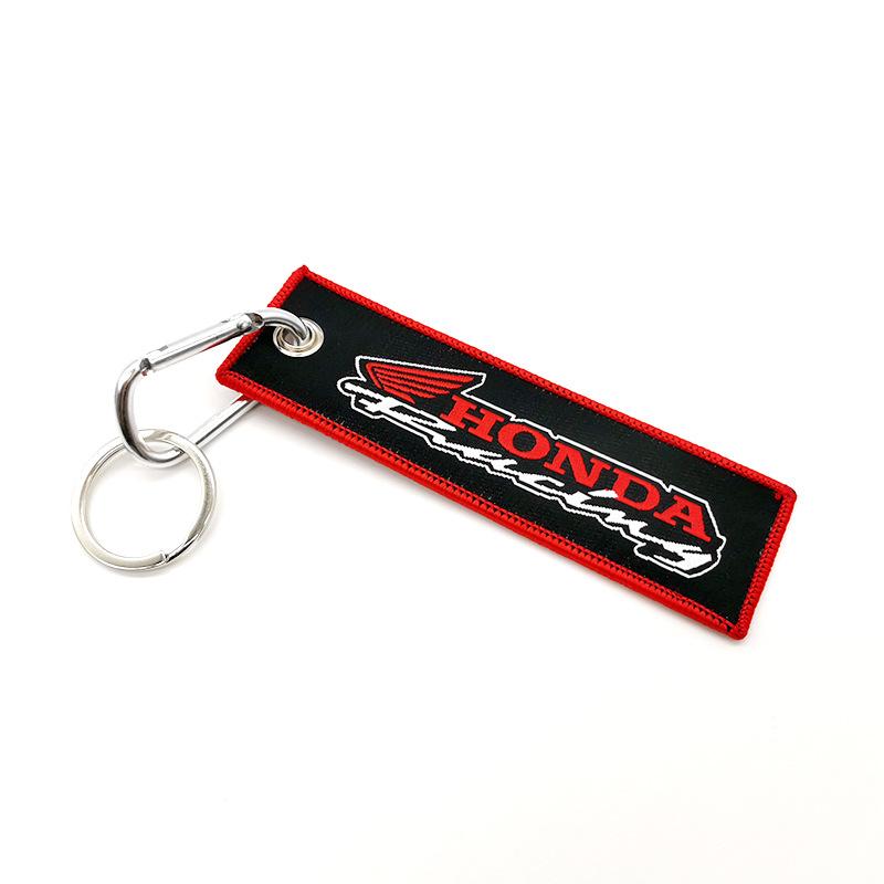 Hot Motorcycle Keychain Double-sided Embroidered Carabiner Pendant Refit Gift for Honda Keychain NSS350 CM300 CB500 CB650R CB190