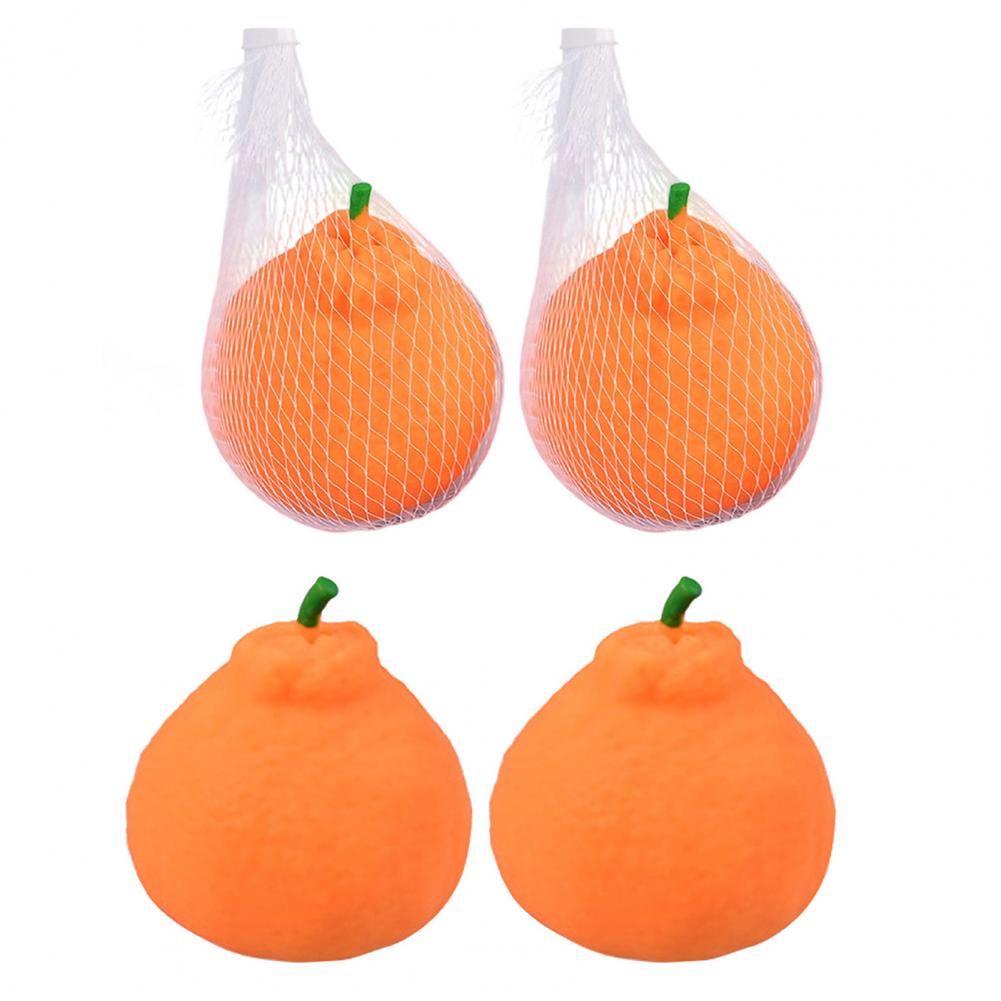 Squeezable Stress Ball 1/2/3 Pcs Orange Squeeze Toy Set Stress Relief Dekopon Tangerine Fidget Toys Mesh Bag Simulation Fruit