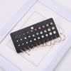 40Pcs/Sheet Exquisite Women Faux Pearl Cubic Zirconia Round Ear Stud Earring Jewelry Accessory