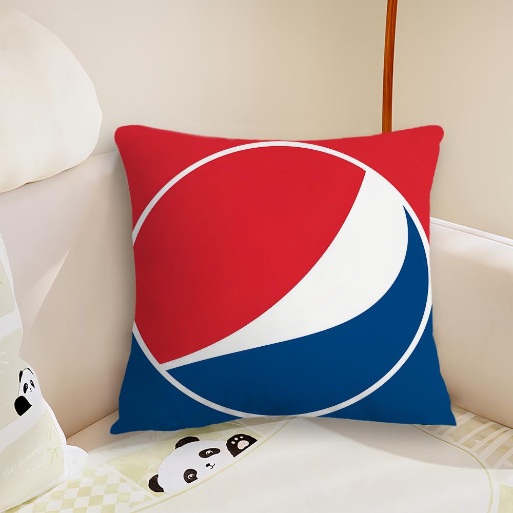 Fashion Art Logo Cushion Cover Living Room Headboard Bedroom Office Cushion Cushion Sofa Nap Time P-pepsi C-cola Pillow Case