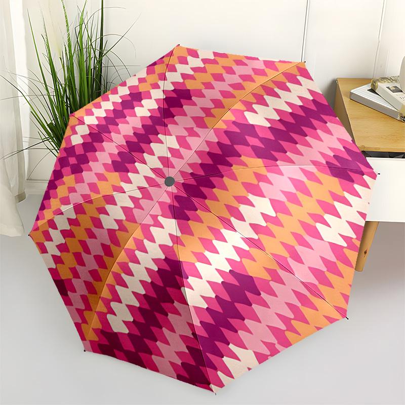 

1pc Abstract Pattern Automatic Open/close Folding Umbrella, Compact Portable Travel Umbrella, Durable Construction yy251230125