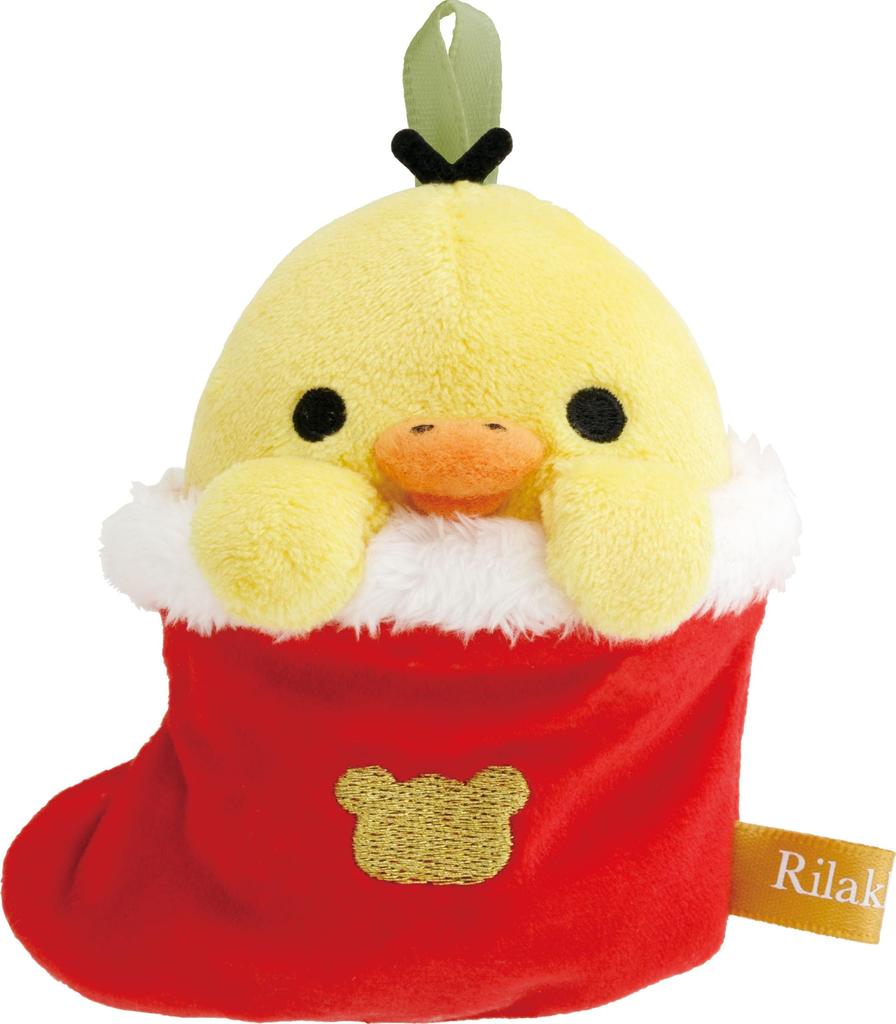 Rilakkuma Plush Toy Kiiroitori "Ornament Christmas" Hand-held (Socks)