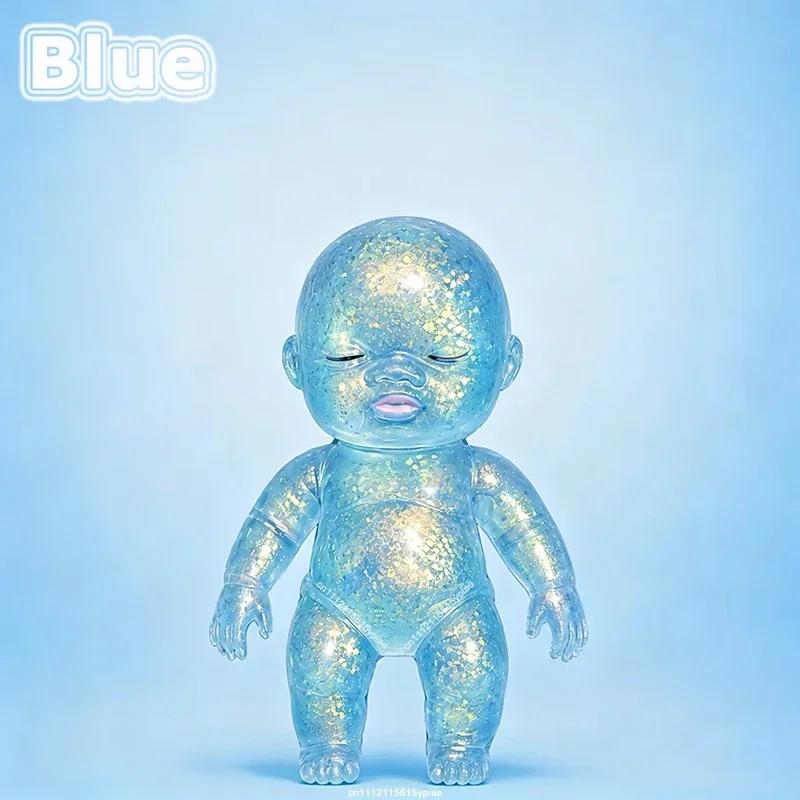 Neues Anti-Stress-Quetschspielzeug Niedliche Babyform Stressabbau-Spielzeug Glänzendes Squishy Baby Dehnbares Langsam aufsteigendes Spielzeug für Freunde Geschenk blau