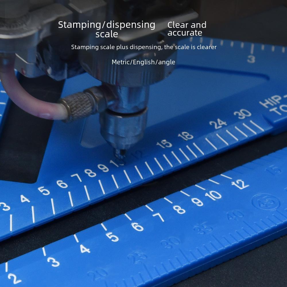 High-Precision Aluminum Triangle Ruler: 7-Inch Woodworking Tool, 12-Inch Metric & Imperial, 90° Right Angle Ruler
