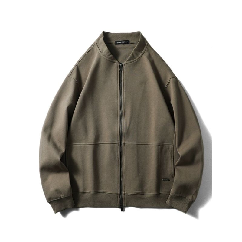 American Retro Knitted Baseball Jacket for Men, Autumn and Winter Zip-Up Sweatshirt, Export Quality Sports Casual Jacket