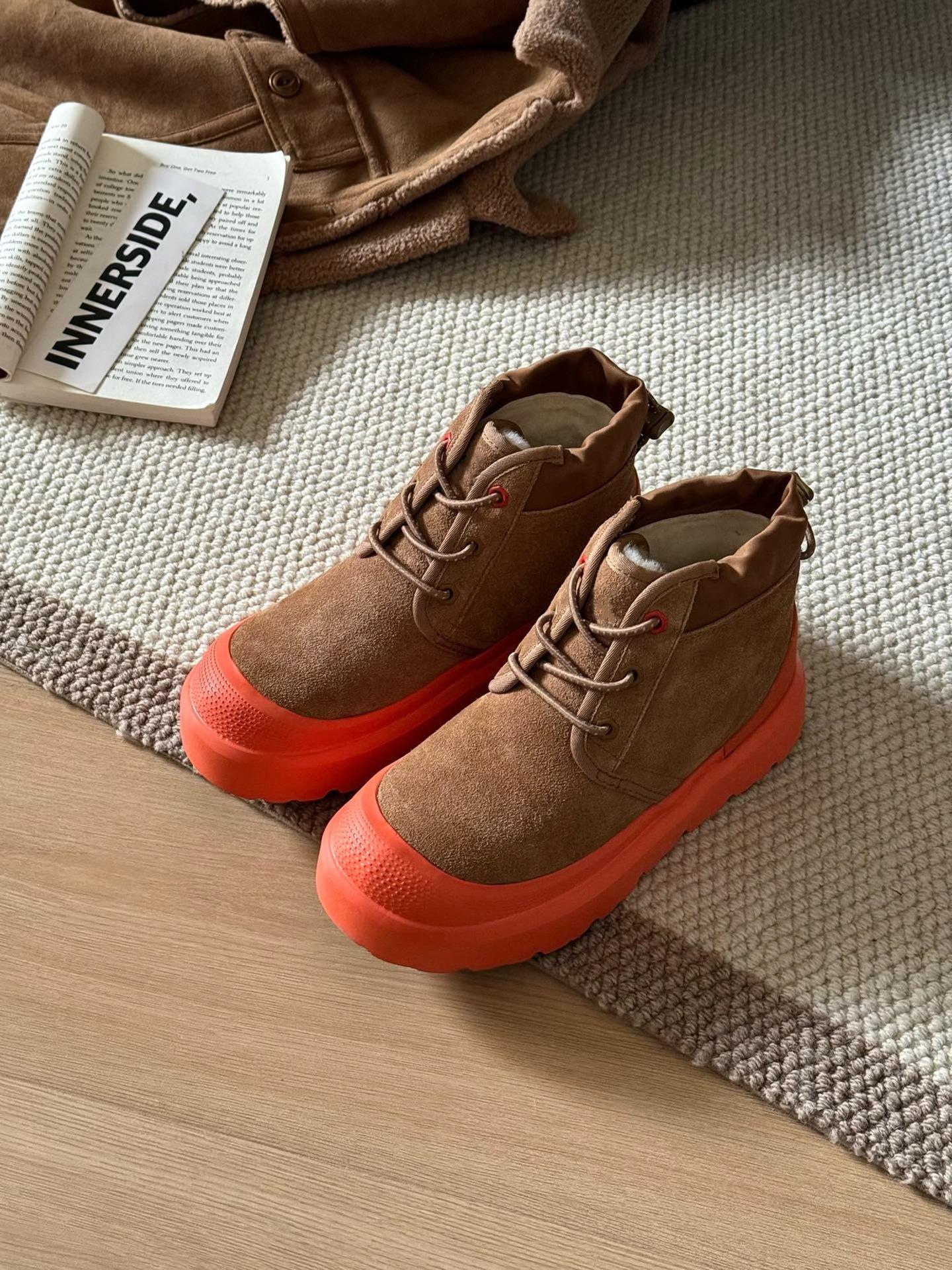 

Унисекс сноубутсы из тасманской шерсти Henan Sangpo Wang - Толстая подошва, Новый стиль, Цельная кожа и мех, Слипоны. 40 оранжевый