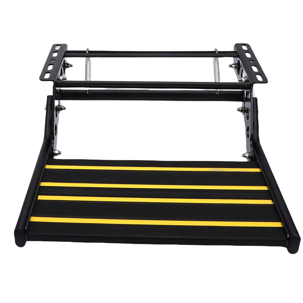 Manual Folding RV Step Single Ladder Anti Slip 440lbs Load Capacity Aluminum Alloy RV Entry Stair for Van Motorhome