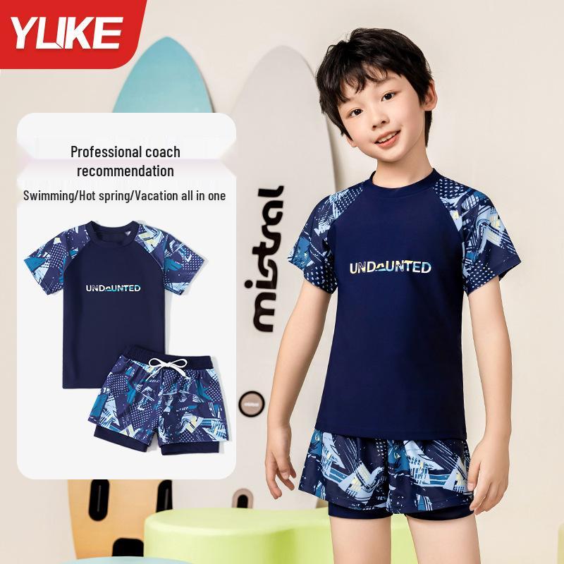 

Boys Quick-Dry Split Swimsuit 2024 - Kids Professional Swimwear Set 2XL