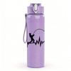1PC Archery Bow Arrow Sport Silhouette Print 750ml Color Plastic Sports Water Bottle Leakproof Flip Straw Lid Suitable for Sports Office Home Use