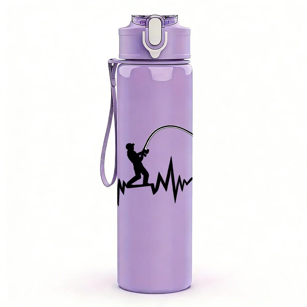 1PC Archery Bow Arrow Sport Silhouette Print 750ml Color Plastic Sports Water Bottle Leakproof Flip Straw Lid Suitable for Sports Office Home Use