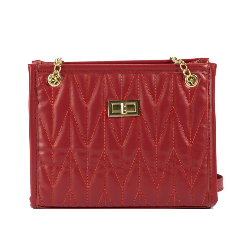 Rhombus Embroidery Thread Texture 2025 Autumn New Trend Fashion Large Capacity Simple Chain Shoulder Messenger Bag Women