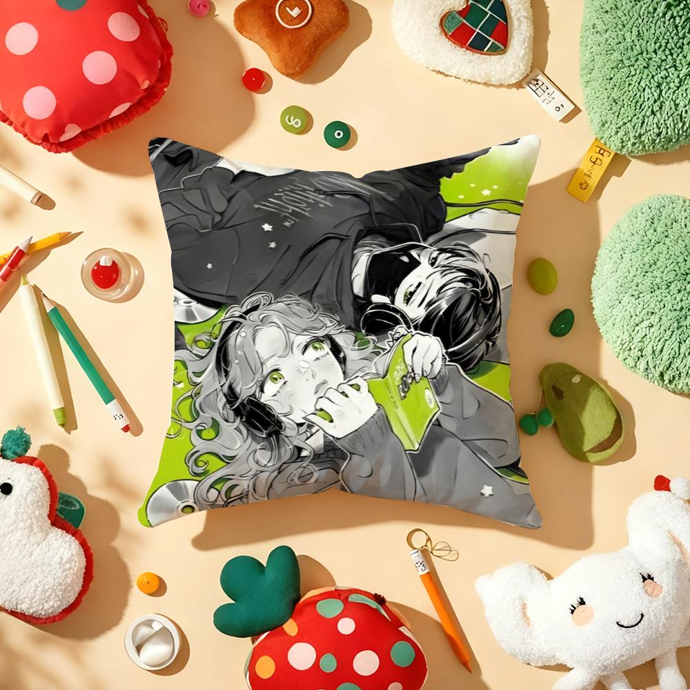 Cushion Cover Plush Fabric Soft Double-Sided Printed Sofa Warm Winter Home Gift Pillow Aya O-Oosawa Koga M-Mitsuki Stickers