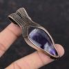 Chevron Amethyst Copper Pendant Copper Wire Wrapped Jewelry Original Gemstone Pendant Copper Wire Pendant Handmade Jewelry Anniversary Gift