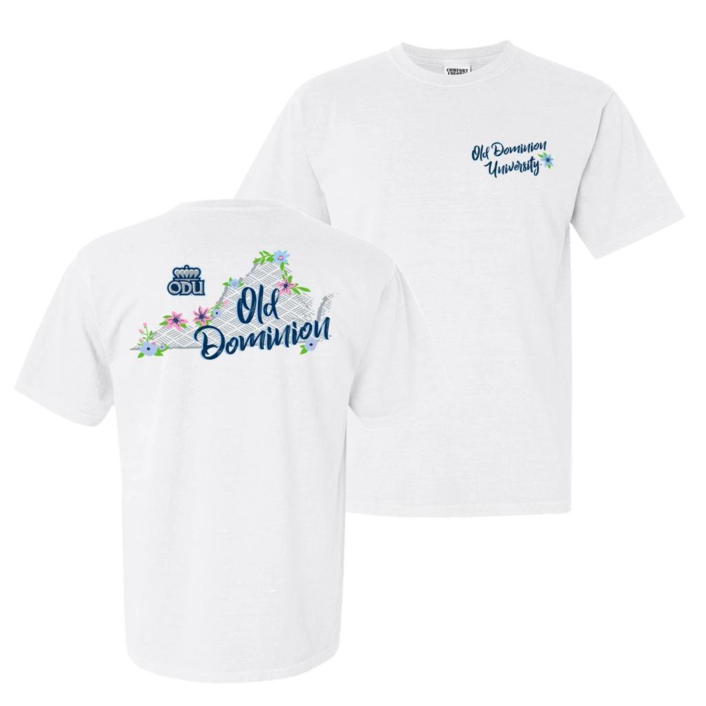 Old Dominion Monarch Floral State Garment Dyed T Shirt - White