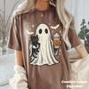 Comfort Colors Halloween Shirt, Ghost Pumpkin Spice Black Cat Tee, Spooky Season Fall Graphic Shirt, Autumn Gift