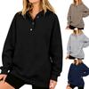 Womens Oversized Hoodies V Neck  Sweatshirts | Long Sleeve Button Pullover