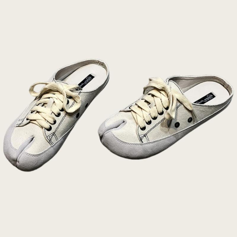Fashion Ladies Canvas Mule Slippers 2025 New Unisex Split Toe Flats Shoes Spring Autumn Designer Fashion Style Casual Women Sneakers
