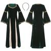 Renaissance Retro Mittelalter Mädchenkleidung, Musikalische und Tanz Bühnenkostüme, Hofstil, Trompetenärmelkleid