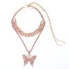 Big Butterfly Bling Necklace Trendy Fashion Collars Necklace Butterfly Pendant  Necklace for Women