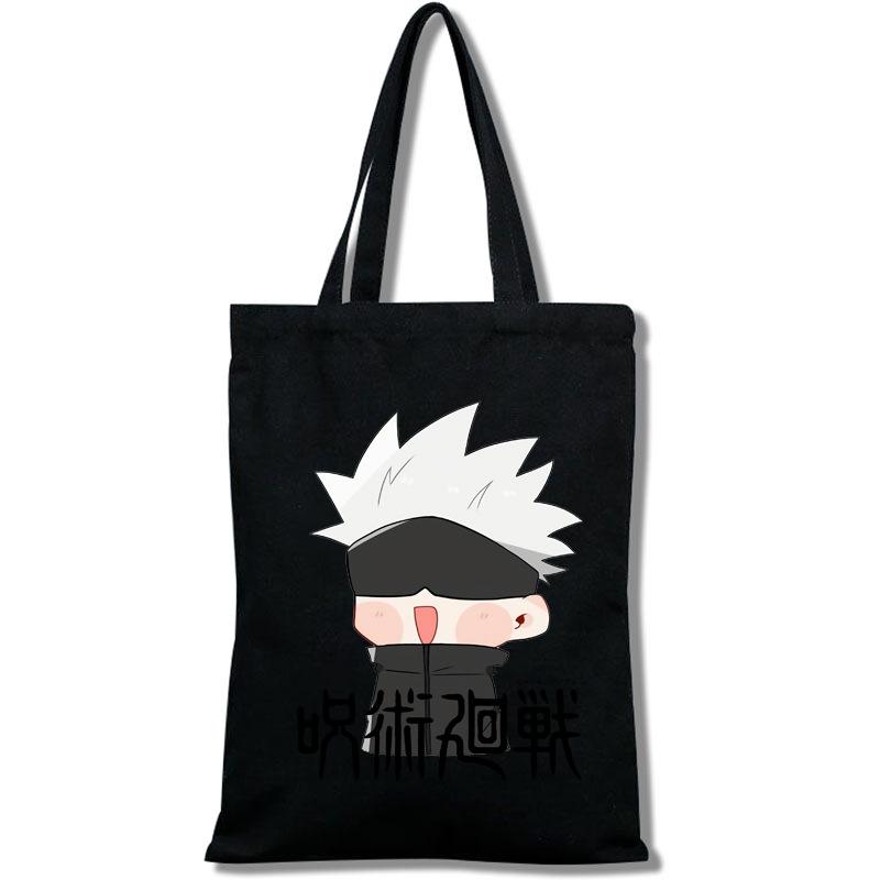 Spell Return Jujutsu Kaisen Shopping Mobile Phone White Canvas Handheld Messenger Bag