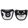 PU Leather   Putter Head Covers with Magnetic Closure Waterproof Cartoon Thicken Plush     Headcover(Yellow White )