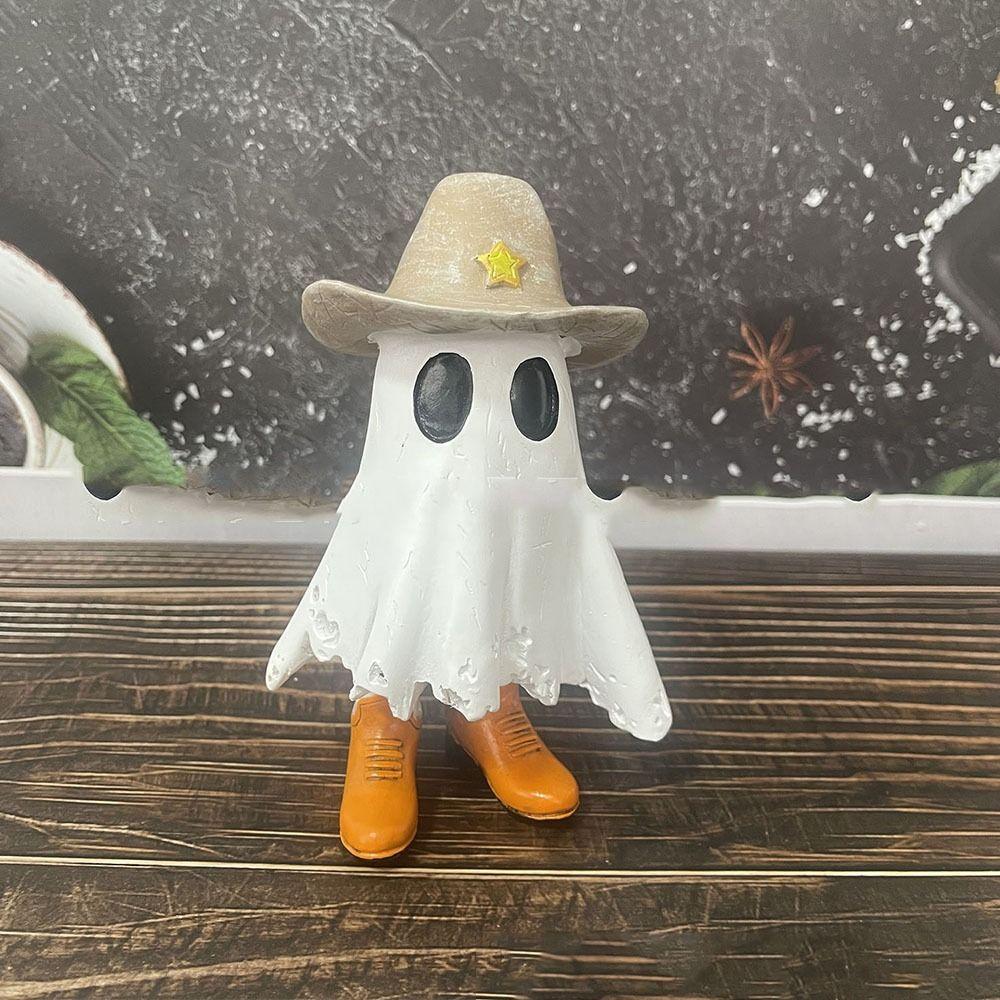 Resin Craft Ghost Figurines Statue Halloween Ghost Ornaments  Home Desktop Small Ornament