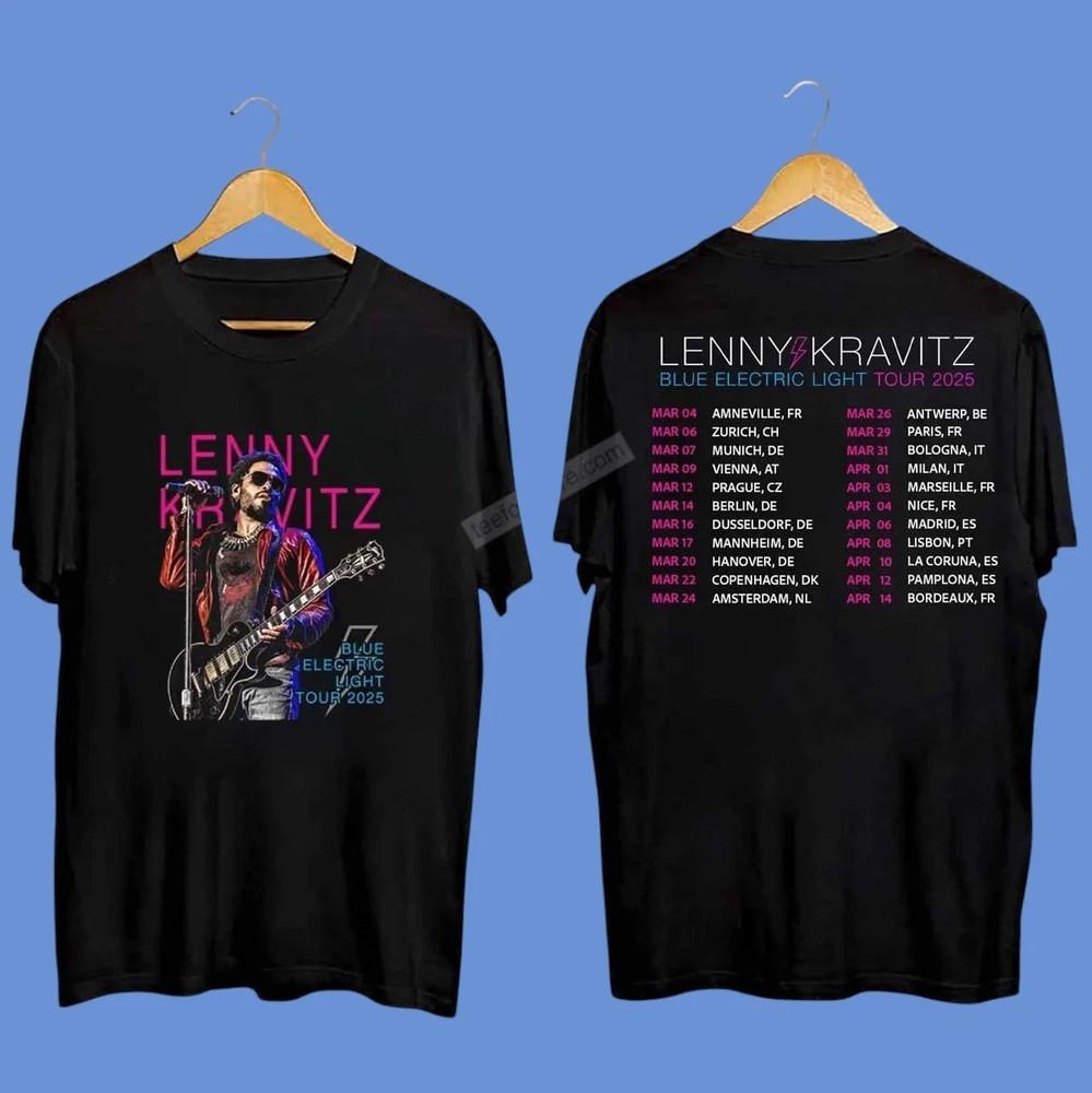 

Lenny Kravitz Blue Electric Light Tour 2025 Concert Music T-Shirt S-5XL Unisex T-Shirt XL
