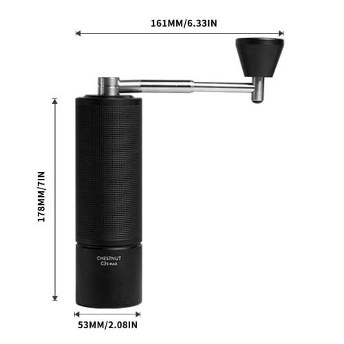 TIMEMORE C3S Max Coffee Grinder, Manual Folding Handle, 30g Capacity, CNC Stainless Steel Conical Burrs, Internal Adjustable Settings, Double Bearing