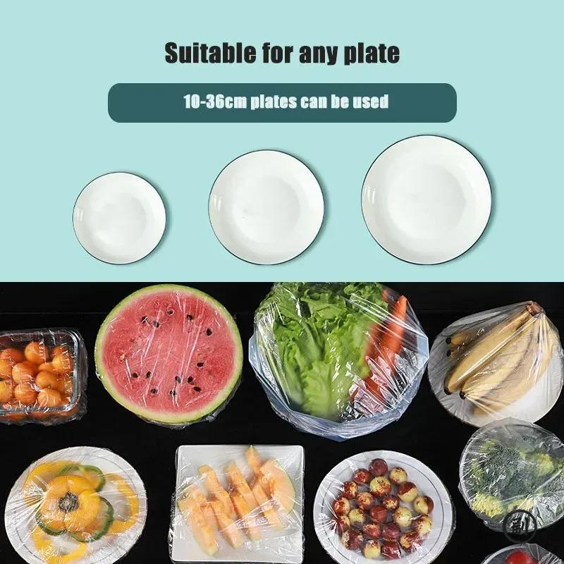 Food Grade Transparent Non Tear PE Plastic Household Refrigerator Fresh-keeping Cover Disposable Fresh-keeping Film Sleeve