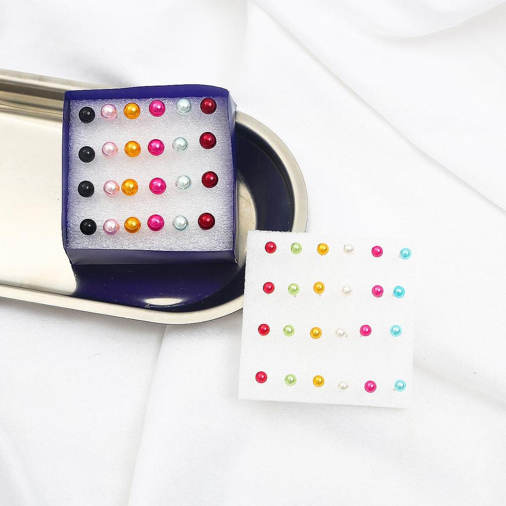 12Pairs Nachahmung Perle Ohrring Stud Ohrring Set Für Frauen Kind Mit Box Ohrringe Schmuck