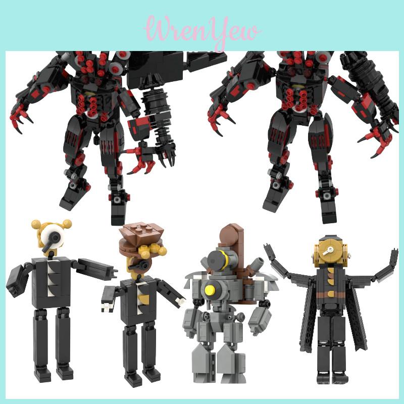 Moc Skibidi Toilet Clock Man Vs Surveillance Man Building Brick Toy Abs Plastic Diy 200-400 Pieces