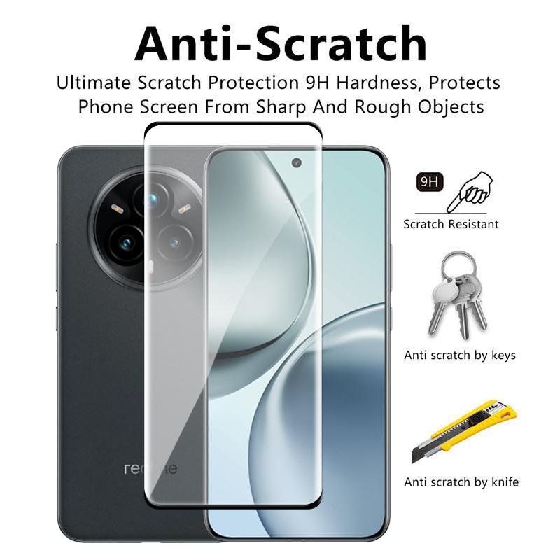 4PCS [2+2 Pack] HD Clear For Realme 14 Pro+ Realme 14 Pro 5G Glass Curved Edge Screen Protector Tempered Glass For Realme 14 Pro Plus Lens Film
