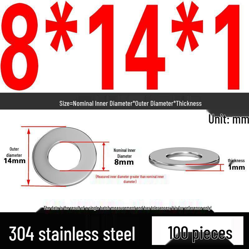 Thickened 304 Stainless Steel Flat Washer Spacer (M2-M36)