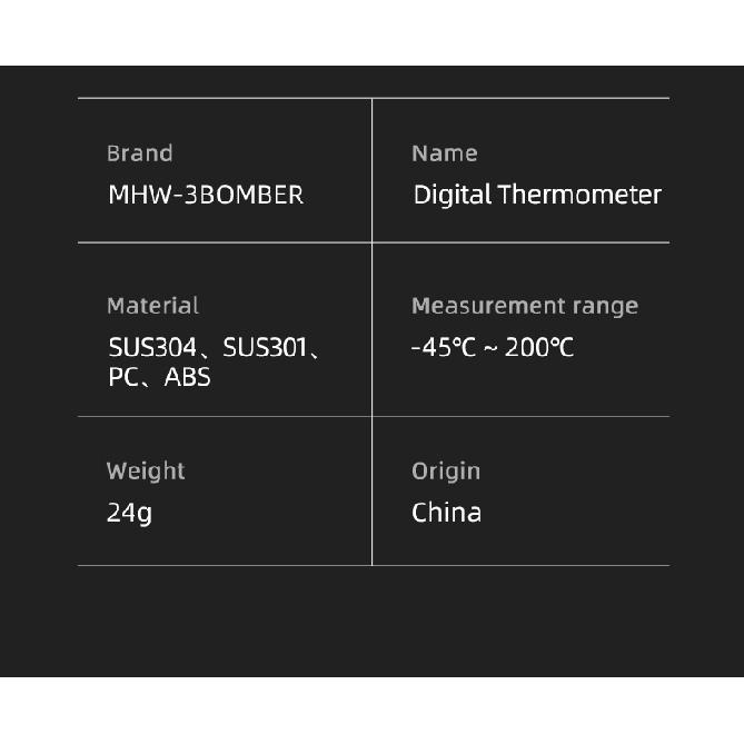 MHW-3BOMBER Instant Read Digital Thermometer Coffee Pot Food Thermometers for Cooking BBQ Camping Barista Kitchen