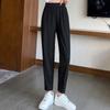 2024 New Summer Sports Casual Loose Plus Oversize Versatile Fashion Elastic Waist Pit Stripe Ice Silk Haren Pants for Women