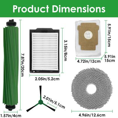 HOME TIMES 15Pcs Replacement Part Kit for iRobot Roomba Plus 405 Combo/ 505 Combo Robot Vacuum