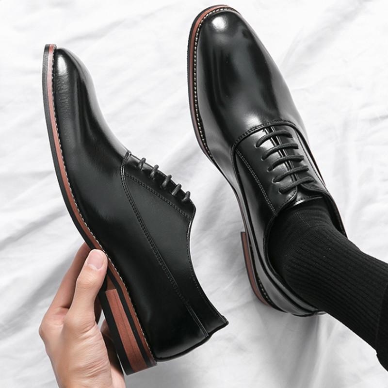 Fashion Luxury High Quality Men Shoes Fashion Casual Shoes Male Pointed Oxford Wedding Leather Dress Shoes Men Gentleman Office Shoes