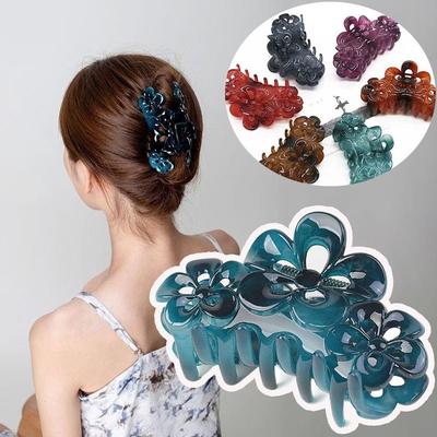 Resin Flower Hair Clip Wash Up Accessories Shark Clip Fashion Hair Claw Women