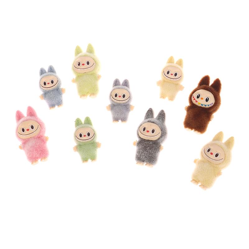 1Pc Kawaii Toys Gift Cartoon Labubu Standing Posture Series Mini Flocking Exquisite Cute Doll Diy Pendant Accessories Decoration