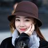 Women's Woolen Top Hat, Round Top Fisherman Hat, Internet Famous Versatile Retro British Basin Hat
